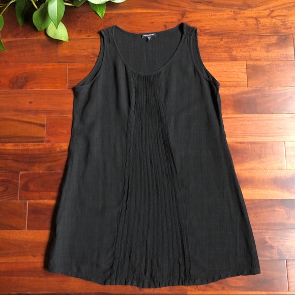 eileen fisher black linen dress